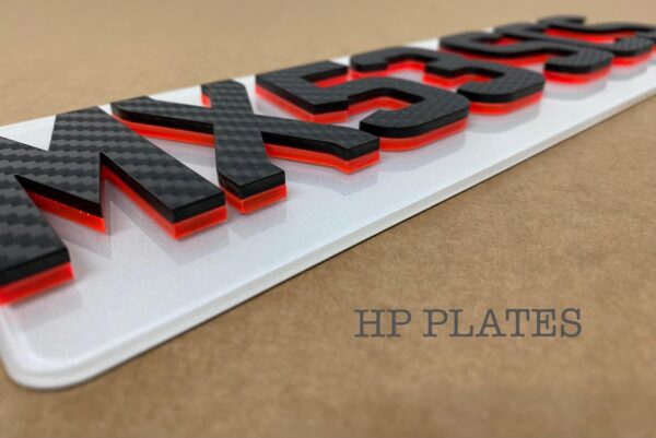 4D CARBON NEON LETTER BOX PLATE